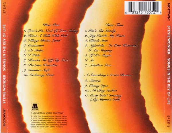 Stevie Wonder : Songs In The Key Of Life (2xCD, Album, RE, RM)
