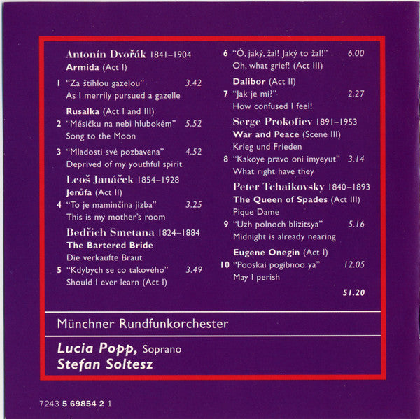 Lucia Popp, Stefan Soltesz : Slavonic Opera Arias (CD, Album, Comp, RP)