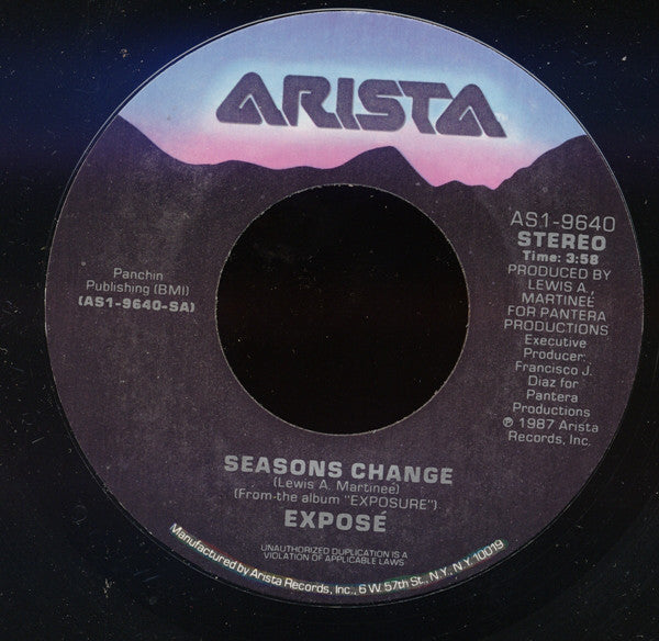 Exposé : Seasons Change (7", Single, Styrene, All)