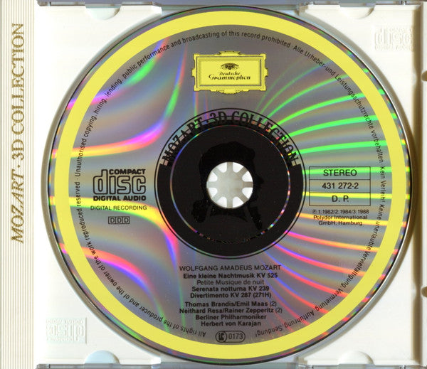 Wolfgang Amadeus Mozart, Berliner Philharmoniker, Herbert Von Karajan : Eine Kleine Nachtmusik / Serenata Notturna KV 239 / Divertimento KV 287 (CD, Comp, RE)