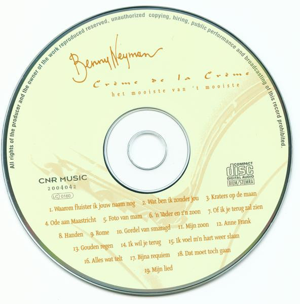 Benny Neyman : Crème De La Crème (Het Mooiste Van 't Mooiste) (CD, Comp)