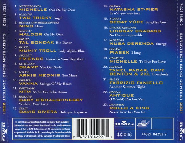 Various : Eurovision Song Contest Copenhagen 2001 (CD, Comp)