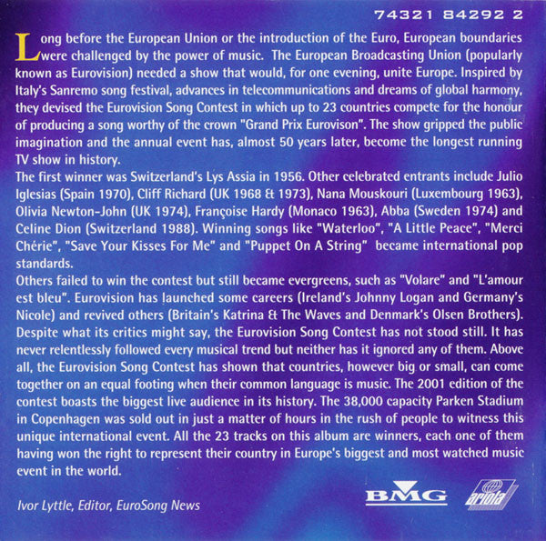 Various : Eurovision Song Contest Copenhagen 2001 (CD, Comp)