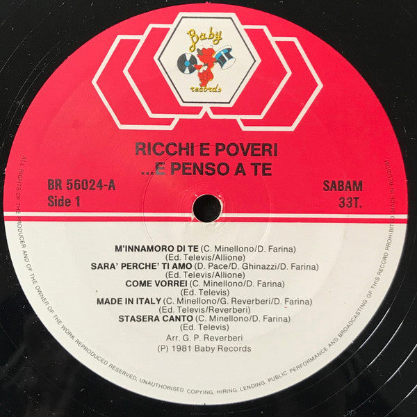Ricchi E Poveri : ...E Penso A Te (LP, Album)