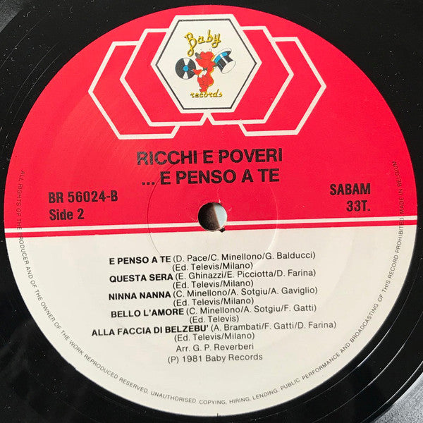 Ricchi E Poveri : ...E Penso A Te (LP, Album)