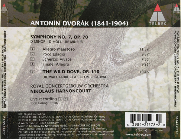 Antonín Dvořák  -  Nikolaus Harnoncourt, Concertgebouworkest : Symphony No. 7 / The Wild Dove (CD, Album)