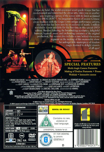Cirque Du Soleil : Dralion (DVD-V, Multichannel, PAL, Dol)