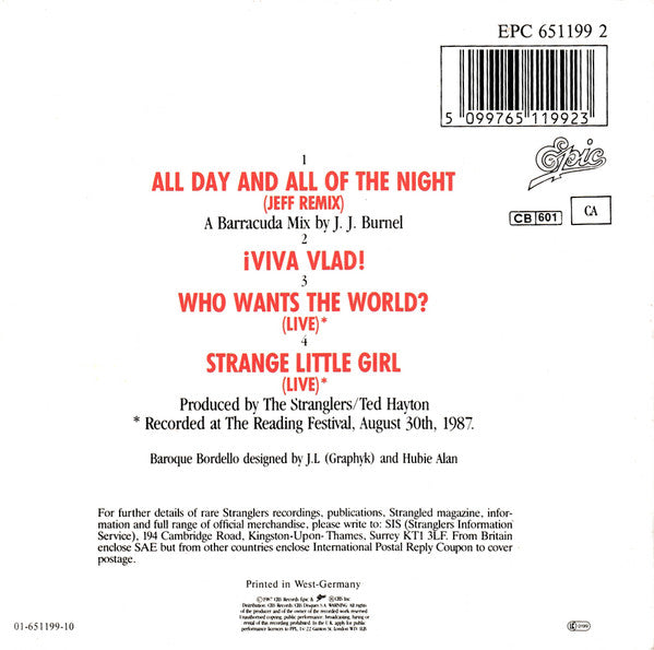 The Stranglers : All Day And All Of The Night (Jeff Remix) (CD, Single)