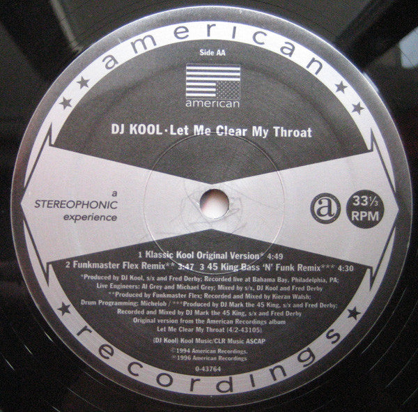 DJ Kool : Let Me Clear My Throat (12")
