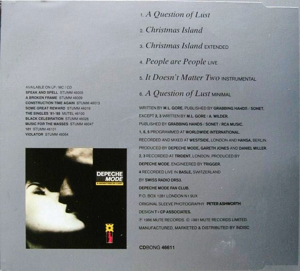 Depeche Mode : A Question Of Lust (CD, Single, RE)