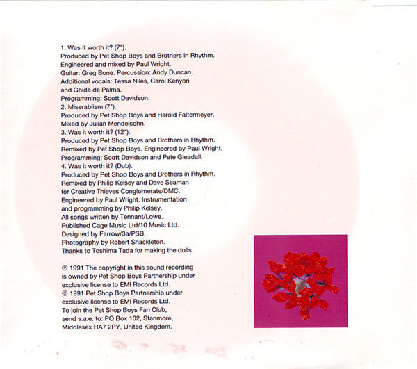 Pet Shop Boys : Was It Worth It? (CD, Single)