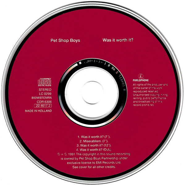 Pet Shop Boys : Was It Worth It? (CD, Single)