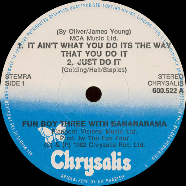 Fun Boy Three With Bananarama : It Aint What You Do.... /Just Do It (Extended Version) (12")