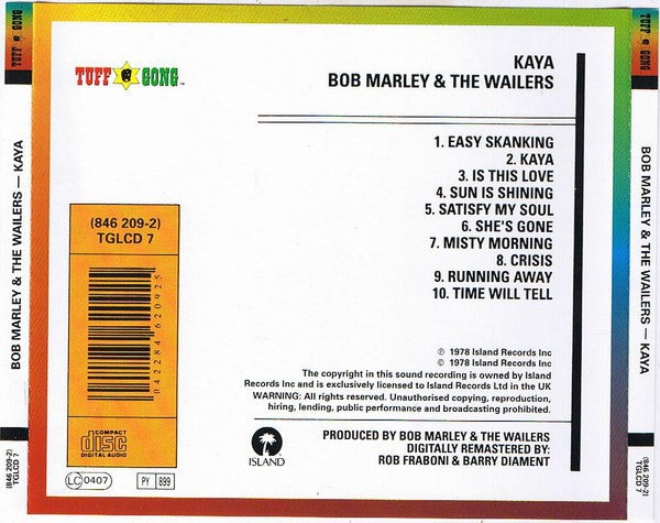 Bob Marley & The Wailers : Kaya (CD, Album, RE, RM)