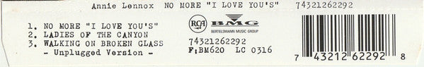 Annie Lennox : No More “I Love You'sˮ (CD, Single)
