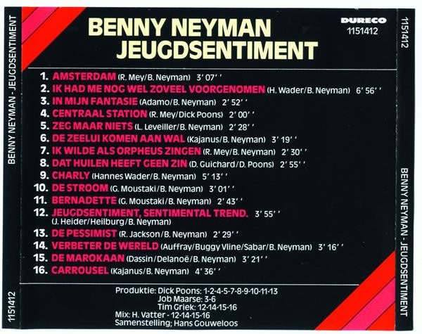 Benny Neyman : Jeugdsentiment (CD, Comp)