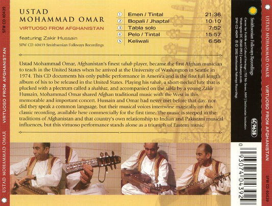 Ustad Mohammad Omar Featuring Zakir Hussain : Virtuoso From Afghanistan (CD, Album)