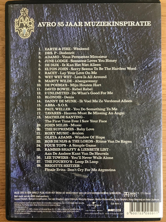 Various : Avro 85 Jaar Muziekinspiratie (DVD-V, Comp)