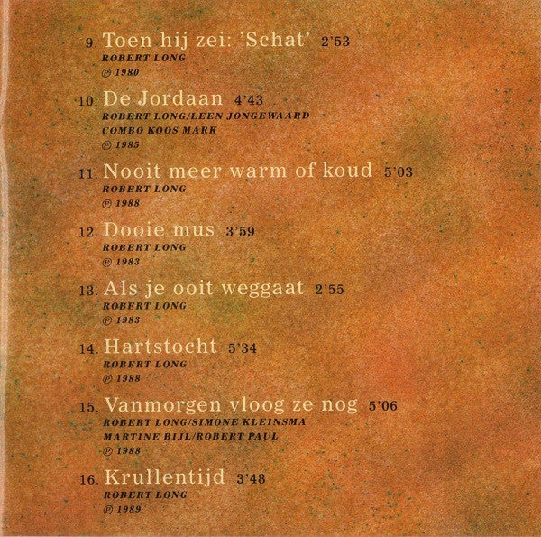 Robert Long : Liedjes Uit De Krullentijd (CD, Comp)