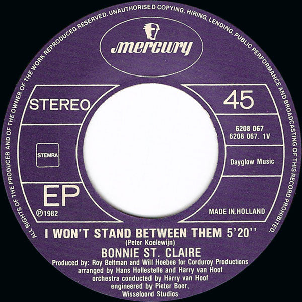 Bonnie St. Claire : I Won't Stand Between Them (7", EP)