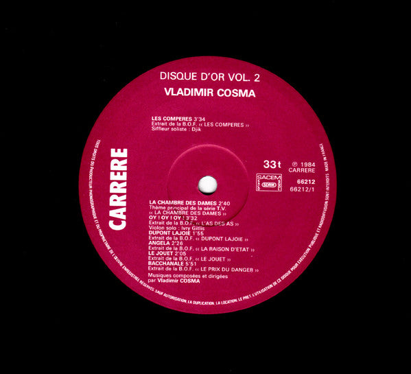 Vladimir Cosma : Disque D'Or (Vol. 2) (LP, Comp)