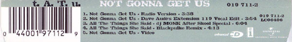 t.A.T.u. : Not Gonna Get Us (CD, Maxi, Enh)