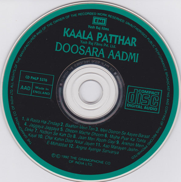 Rajesh Roshan : Kaala Patthar / Doosara Aadmi (CD, Comp)