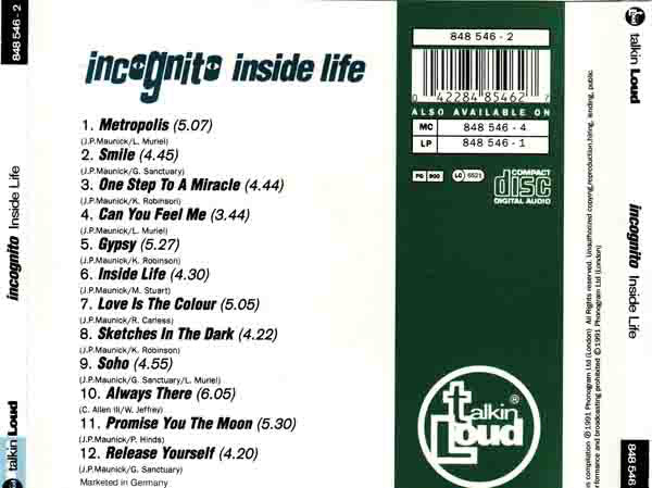 Incognito : Inside Life (CD, Album)