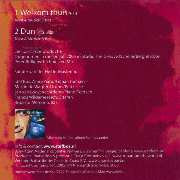 Stef Bos : Welkom Thuis (CDr, Single, Promo)