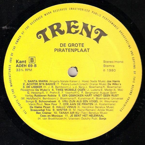 Various : De Grote Piratenplaat (LP, Comp)