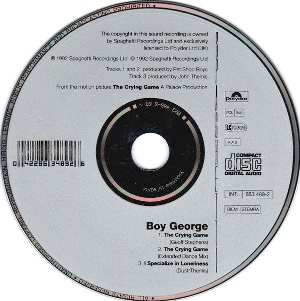 Boy George : The Crying Game (CD, Maxi)