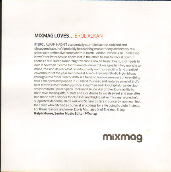 Erol Alkan : Disco 2006 (CD, Mixed, Jew)