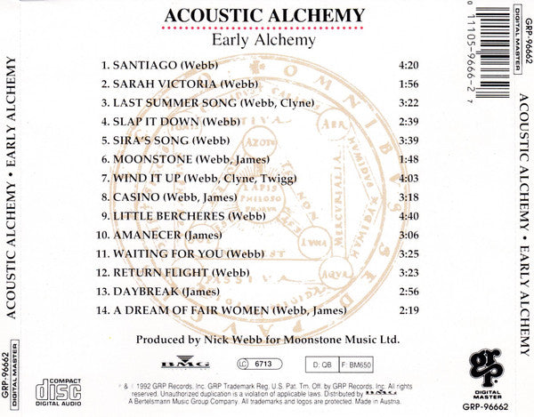 Acoustic Alchemy : Early Alchemy (CD, Album)