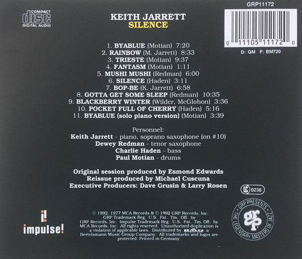 Keith Jarrett : Silence (CD, Comp)