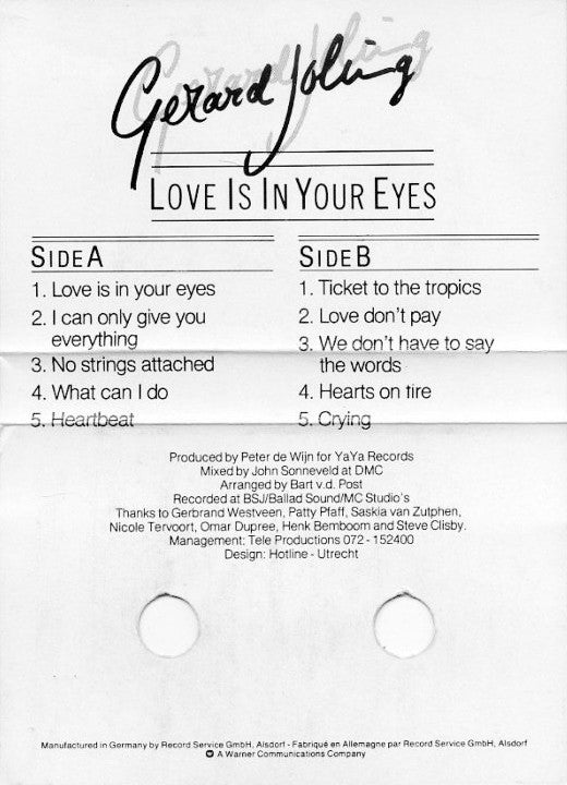 Gerard Joling : Love Is In Your Eyes (Cass, Album)