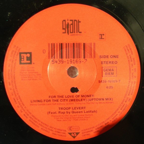 Troop (3) / Levert Featuring Rap By Queen Latifah : For The Love Of Money / Living For The City (Medley) (7", Single)