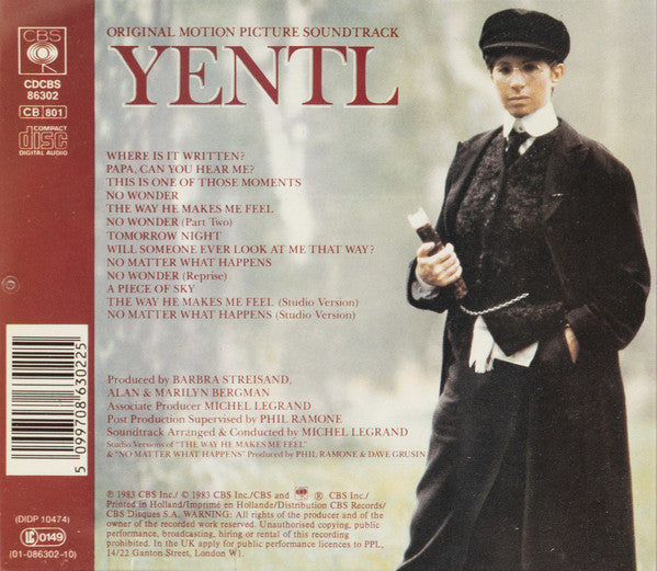 Barbra Streisand : Yentl - Original Motion Picture Soundtrack (CD, Album, RE)