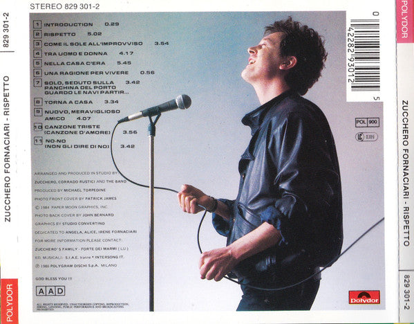 Zucchero : Rispetto (CD, Album)