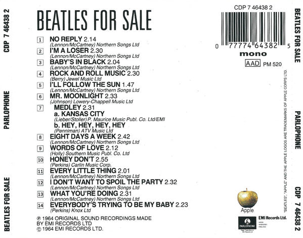 The Beatles : Beatles For Sale (CD, Album, Mono, RE)