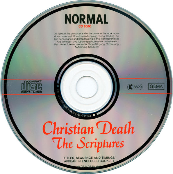 Christian Death : The Scriptures (CD, Album)