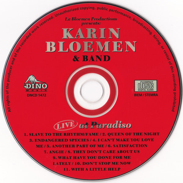 Karin Bloemen & Band : Live At Paradiso (CD, Album)
