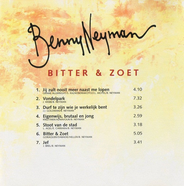 Benny Neyman : Bitter & Zoet (CD, Album)