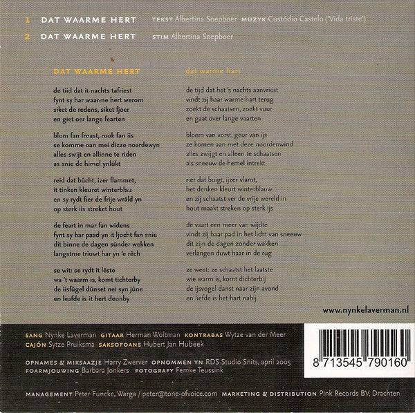 Nynke Laverman : Dat Waarme Hert (CD, Single)