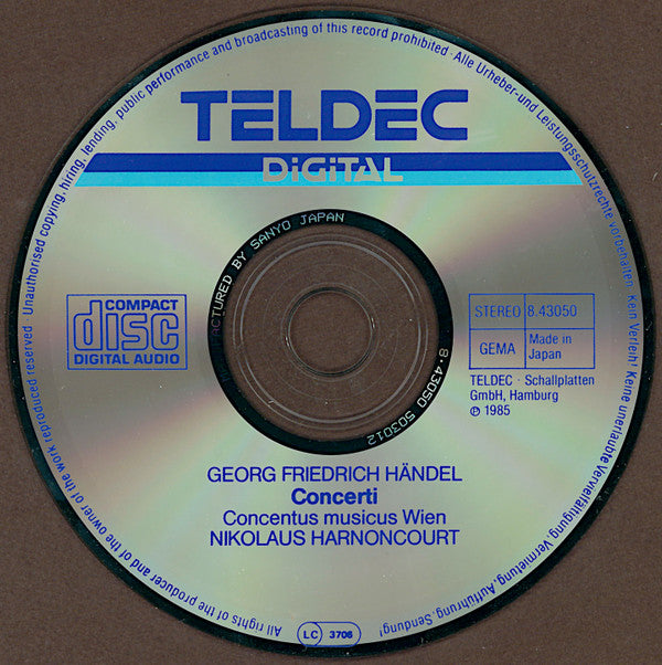 Georg Friedrich Händel, Alice Harnoncourt, Herbert Tachezi, Jürg Schaeftlein, Concentus Musicus Wien, Nikolaus Harnoncourt : Concerto "Alexander's Feast" / Concerti: Violin•Organ•Oboe (CD)