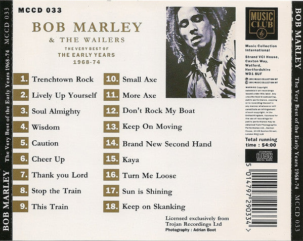 Bob Marley & The Wailers : The Very Best Of The Early Years 1968-74 (CD, Comp)