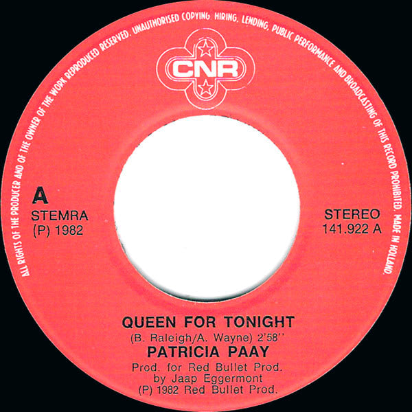 Patricia Paay : Queen For Tonight / King For Today (7", Single)