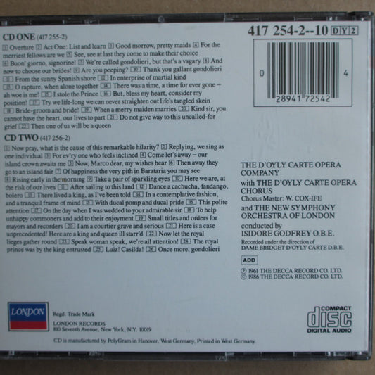 D'Oyly Carte Opera Company, Gilbert & Sullivan : The Gondoliers (2xCD)