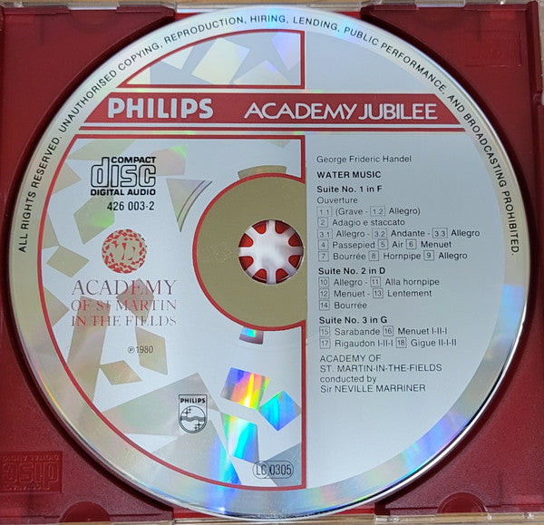 Georg Friedrich Händel, The Academy Of St. Martin-in-the-Fields, Sir Neville Marriner : Water Music • Wassermusik (CD, Album, RE)