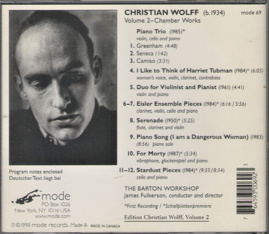 Christian Wolff - The Barton Workshop : I Like To Think Of Harriet Tubman (CD, Album)