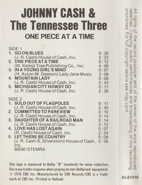 Johnny Cash And The Tennessee Three : One Piece At A Time (Cass, Album, Dol)